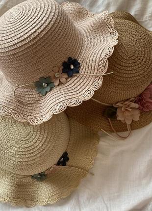 Соломенная шляпа 👒 панама канотье для девочки5 фото