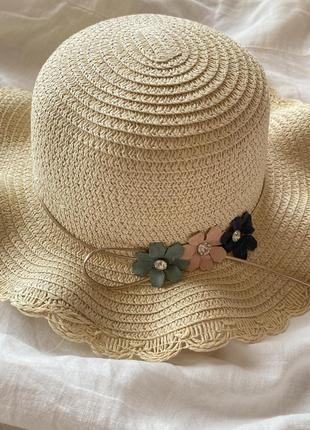 Соломенная шляпа 👒 панама канотье для девочки8 фото
