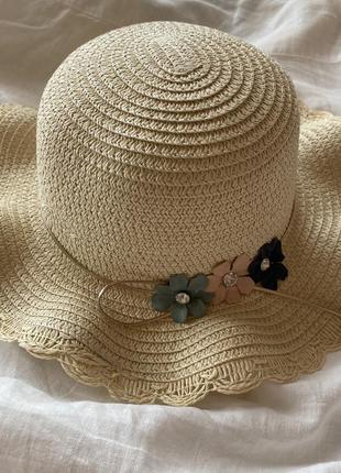 Соломенная шляпа 👒 панама канотье для девочки6 фото