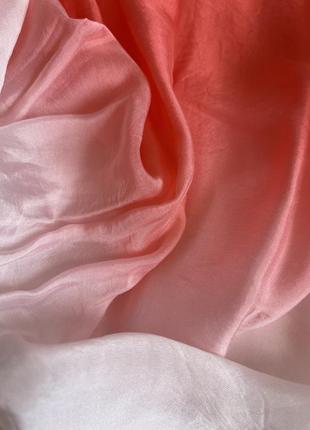 Италия эффектная шелковая блуза шелк 100% натуральный градиент цвета8 фото