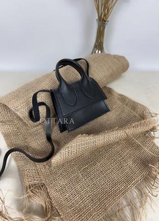Сумка міні чорна жіноча, черная женскаямини сумочка через плечо1 фото