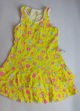 Платье майка боксерка летнее яркое для девочки сарафан