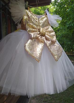 Сукня плаття на замовлення на рочок на хрестини нова фатинова бальна нарядна2 фото
