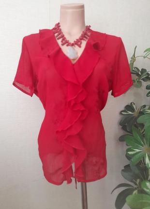 Шифон жатка с вышивкой шёлком блуза пог- 58 см