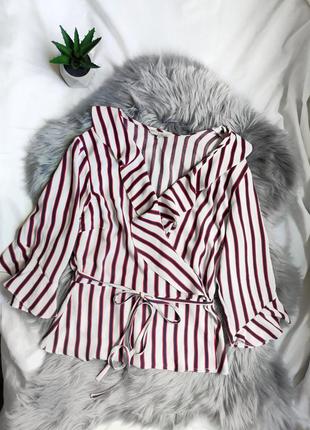 Бузка на запах, блуза, сорочка, рубашка, блузка в смужку1 фото