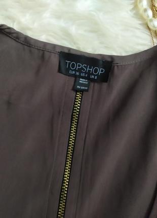 Сатиновий топ кольору хакі розмір s m від topshop2 фото