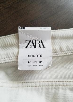 Белые джинсовые бермуды zara джинсовые шорты миди высокая посадка шорти джинсові5 фото