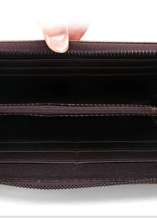 Мужской кожаный чёрный клатч кошелёк портмоне шкіряний гаманець jeep9 фото