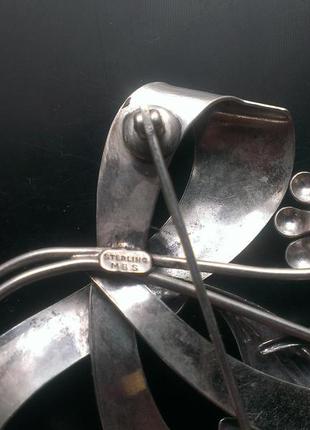M.b.s. sterling, антикварная серебряная брошь, 30е7 фото