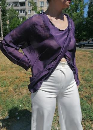 💟made in italy. новый роскошный шелковый блузон из натуральной ткани2 фото