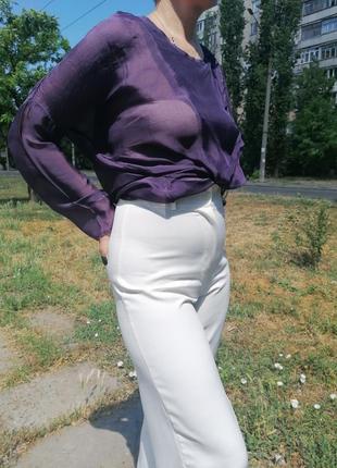 💟made in italy. новый роскошный шелковый блузон из натуральной ткани4 фото