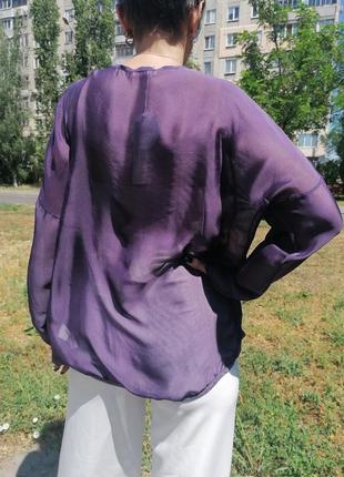 💟made in italy. новый роскошный шелковый блузон из натуральной ткани6 фото