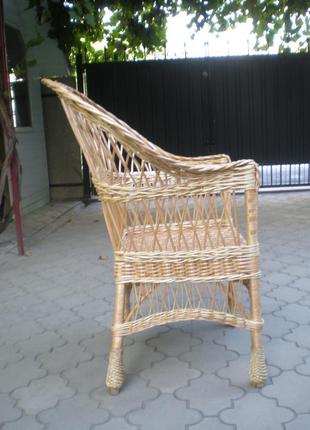 Крісло плетене з лози для дачі2 фото