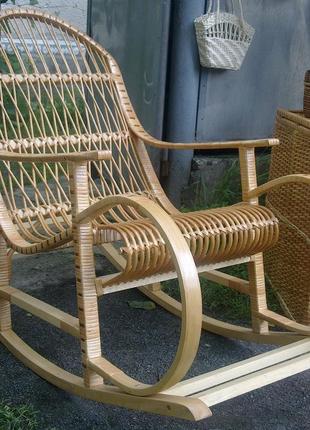 Крісло качалка плетенное з лози | крісло-гойдалка для відпочинку садова для дачі