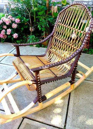 Качалка плетеная с оригинальным дизайном | кресло-качалка для отдыха садовая для дачи4 фото