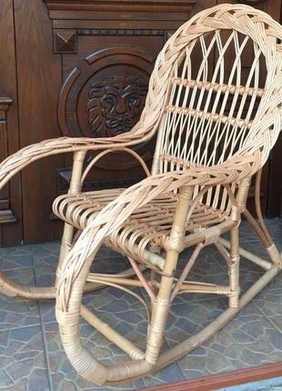 Качалка крісло дитяча  ⁇  крісло-гойдалка плетене з підставкою  ⁇  крісло гойдалка для дітей2 фото
