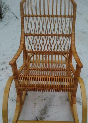 Крісло качалка плетена | крісло-гойдалка для відпочинку садова для дачі3 фото