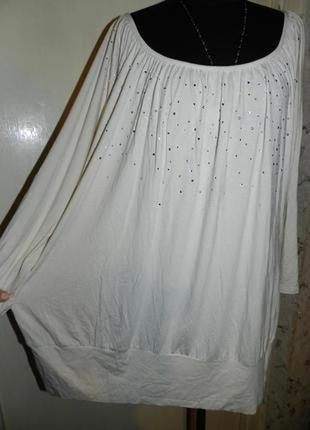 Новая,трикотажная-стрейч блузка с стразиками,большого размера,marks&spencer