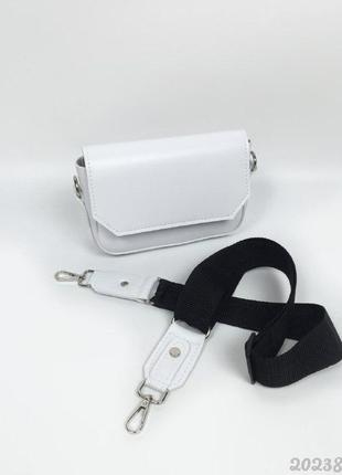Біла сумка кросбоді жіноча, женская белая сумочка через плечо3 фото