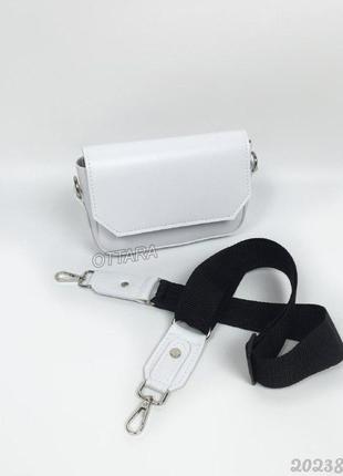 Біла сумка кросбоді жіноча, женская белая сумочка через плечо6 фото