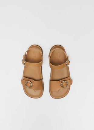 Zara босоножки кожаные сандалии босоніжки бежевые удобные 
37 размер5 фото