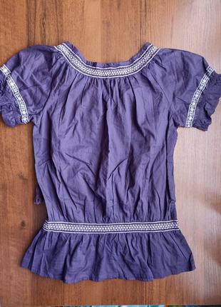 Блуза с вышивкой фиолетовая хб2 фото
