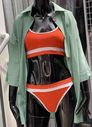 Купальник топом тканина рубчик