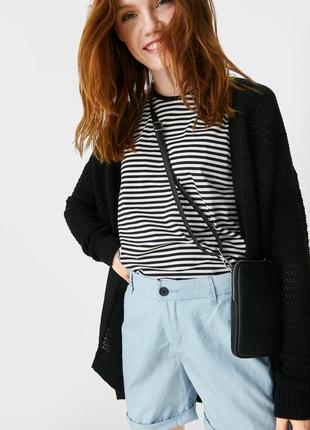 Легкие хлопковые шорты c&a - 34, 36, 38 - голубые