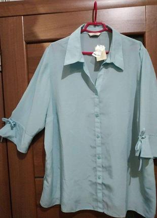 Блуза мята 66-68р1 фото