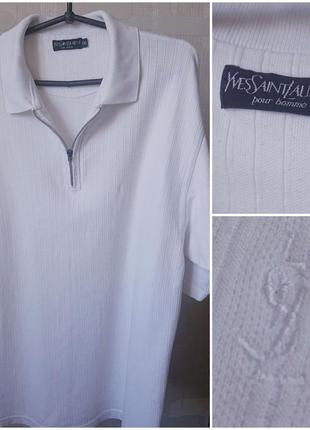 Мужская брендовая тениска поло на змейке yves saint laurent