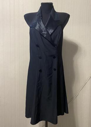 Шикарне чорне плаття піджак сексі атласний комір гола спинка2 фото