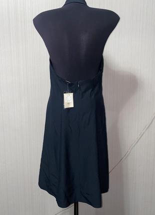 Шикарне чорне плаття піджак сексі атласний комір гола спинка5 фото