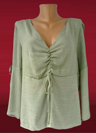 Нова блузка primark оливкового кольору. розмір uk12/eur40 (м/l).5 фото