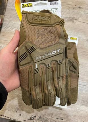 Перчатки mechanix m-pact койот3 фото