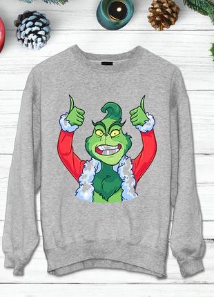 Світшот з новорічним принтом грінч (the grinch) "удача"