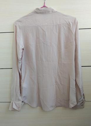 34р. шёлковая пудровая блузка-рубашка h&m2 фото