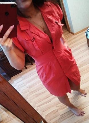 Супер стильные летнее платье с карманами хлопок, l xl