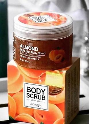 Скраб для тіла мигдальний з екстрактом абрикосу bioaqua body scrub almond3 фото