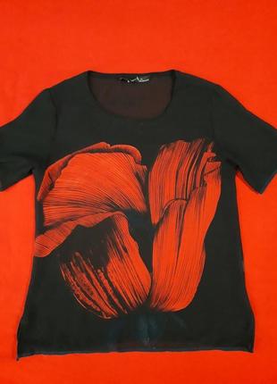 Легкая шифоновая блуза футболка zara