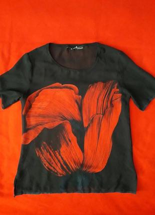 Легкая шифоновая блуза футболка zara3 фото