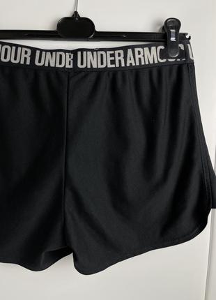 Спортивные шорты under armour чёрные шортики с лампасной резинкой андер армор свободные для зала тренировок бега7 фото