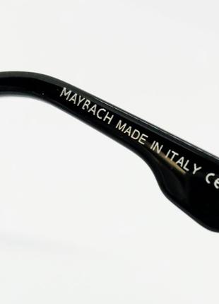 Maybach стильные мужские солнцезащитные очки серо зелёный градиент в серебристом металле6 фото