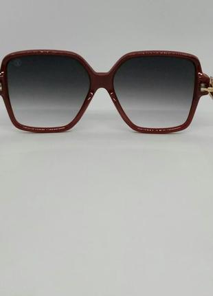 Louis vuitton стильные женские солнцезащитные очки черно красные с градиентом5 фото