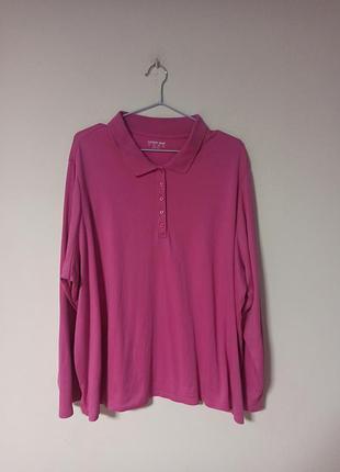 Базовий поло лонгслів фуксія барбі бавовна
