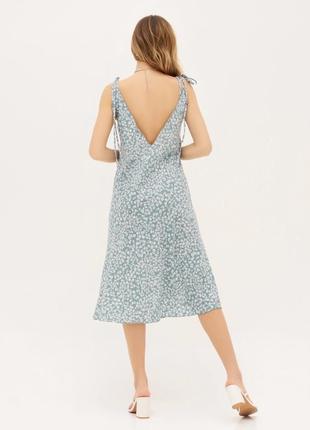 Міді сукня сарафан комбінація оливкова3 фото