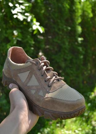 Берци-тактичні кросівки для військових з сєткою в пісочному кольорі3 фото