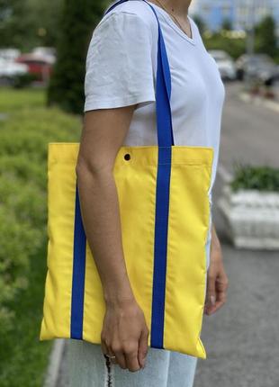 Текстильна сумка - шоппер \ пляжна сумка  "yellow" жовта + подарунок до замовлення