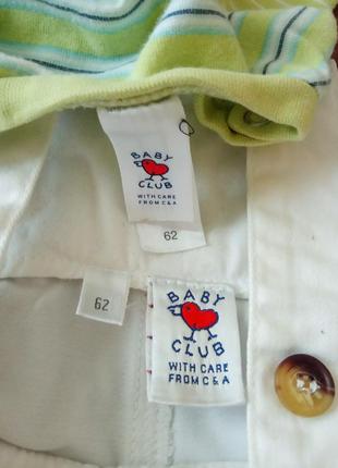 Летний комплект на мальчика baby club 62 cм комбинезон шорты футболка панамка 2-3-4 мес костюм лето6 фото