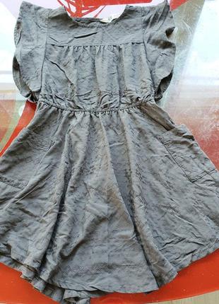 H&m легкое летнее платье темно-серый цвет девочке 6-7л 116-122см4 фото
