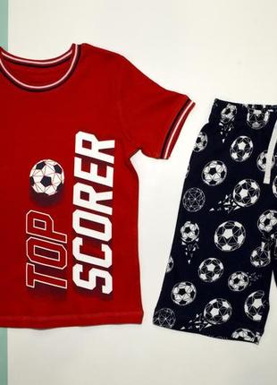 Піжама для хлопчика, червона і футбольна, футболка і шорти george 2033